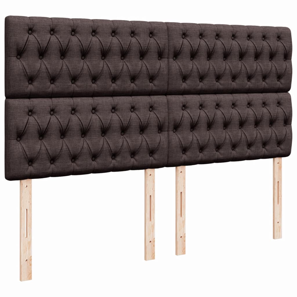 vidaXL Κρεβάτι Boxspring με Στρώμα Σκούρο Καφέ 200x200 εκ. Υφασμάτινο