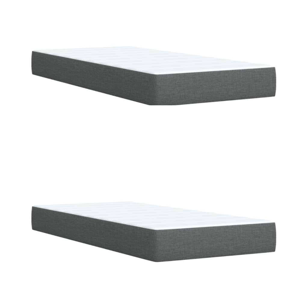 vidaXL Κρεβάτι Boxspring με Στρώμα Σκούρο Γκρι 200x200 εκ. Υφασμάτινο