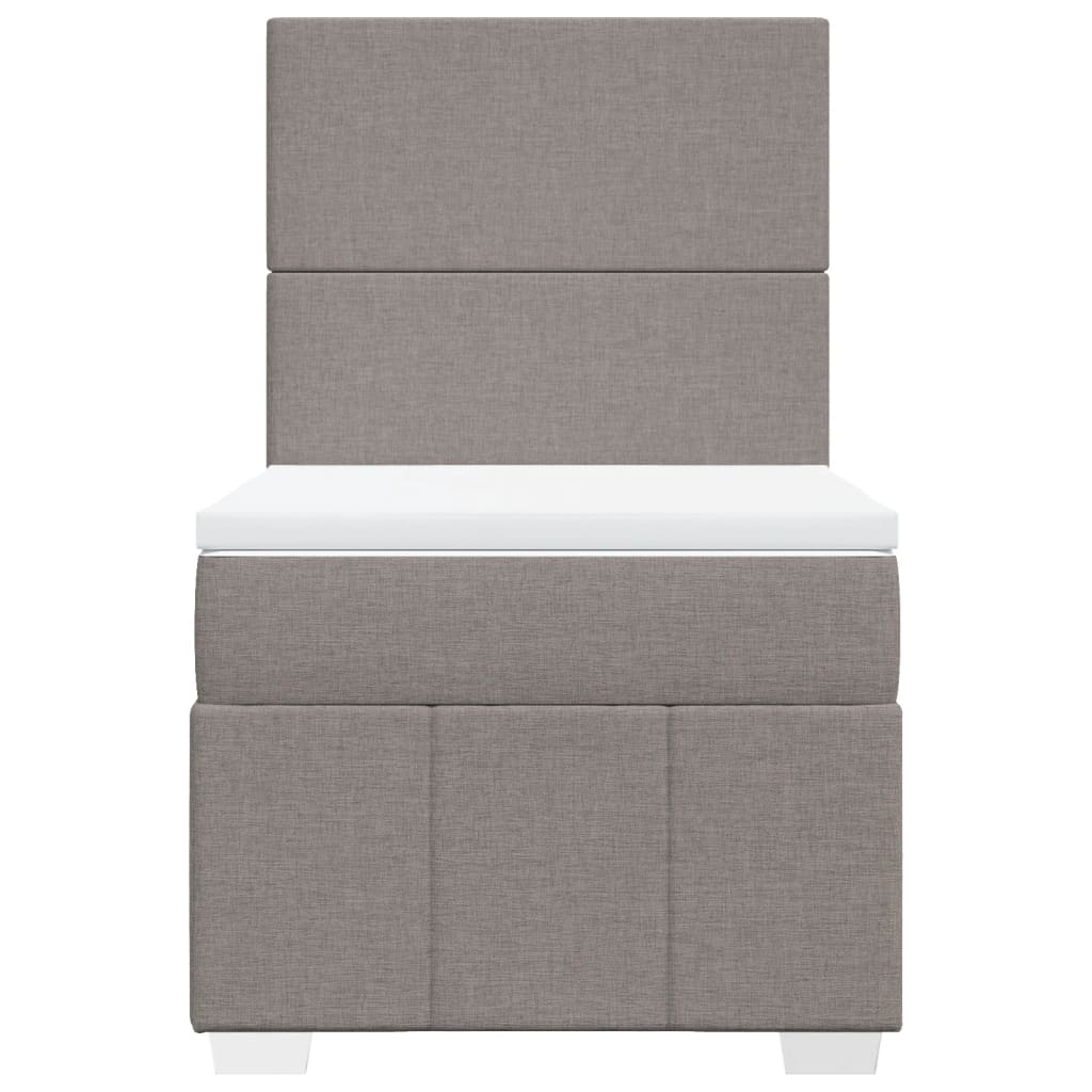 vidaXL Κρεβάτι Boxspring με Στρώμα Taupe 80x200 εκ. Υφασμάτινο
