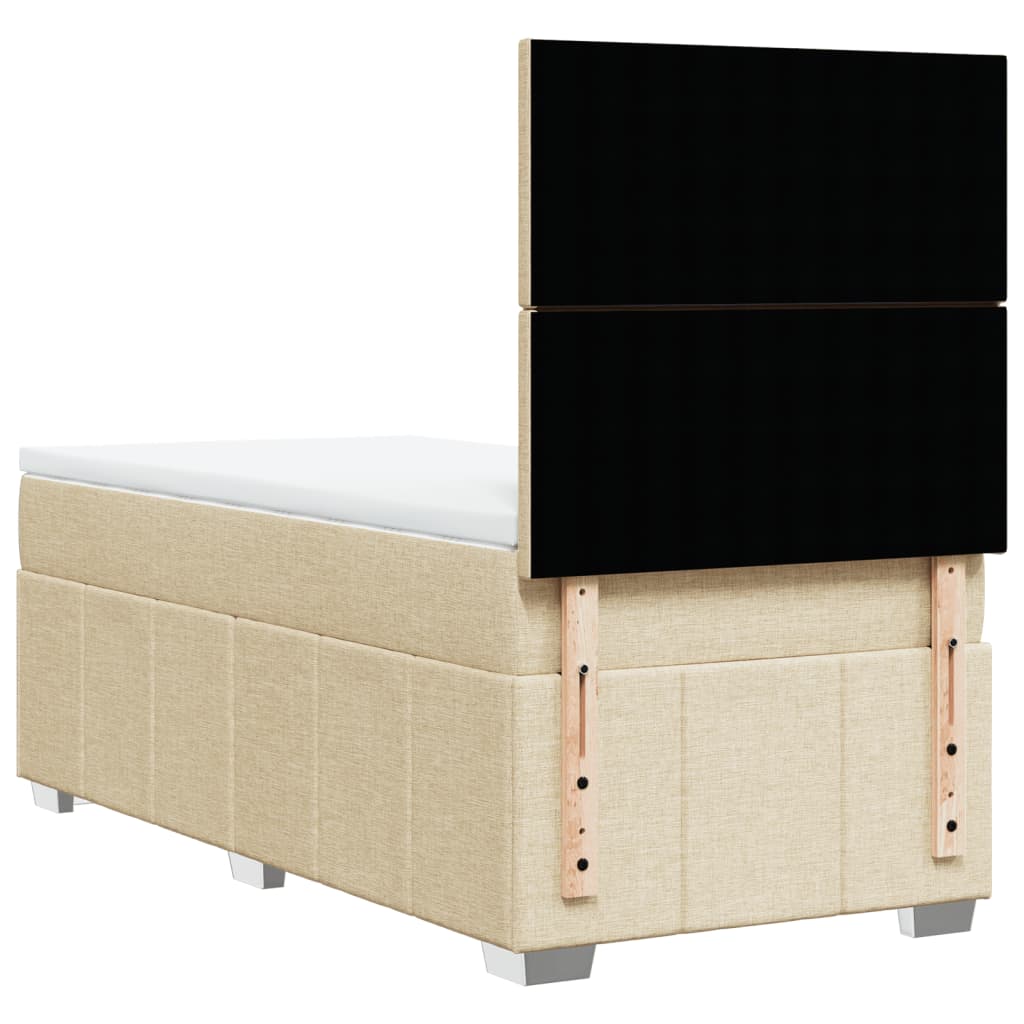 vidaXL Κρεβάτι Boxspring με Στρώμα Κρεμ 80 x 200 εκ. Υφασμάτινο