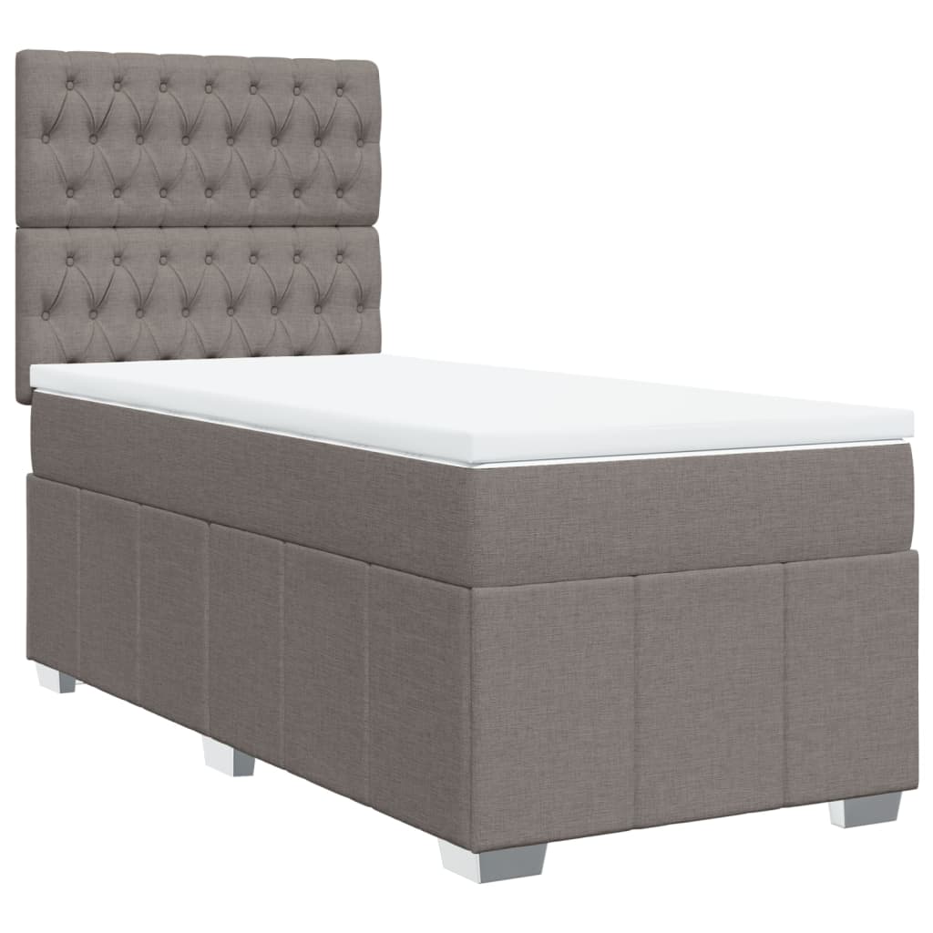 vidaXL Κρεβάτι Boxspring με Στρώμα Taupe 80x200 εκ. Υφασμάτινο