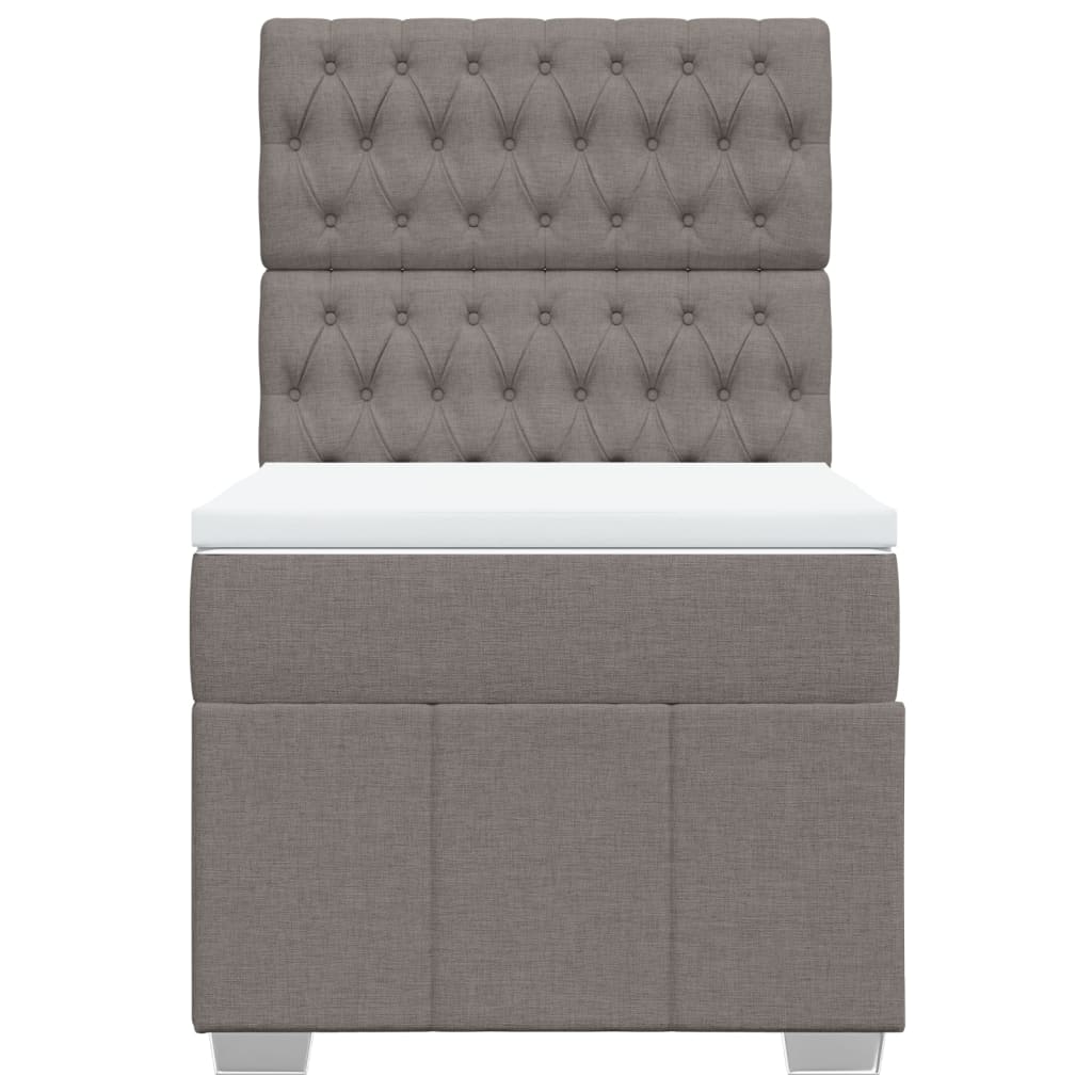 vidaXL Κρεβάτι Boxspring με Στρώμα Taupe 80x200 εκ. Υφασμάτινο