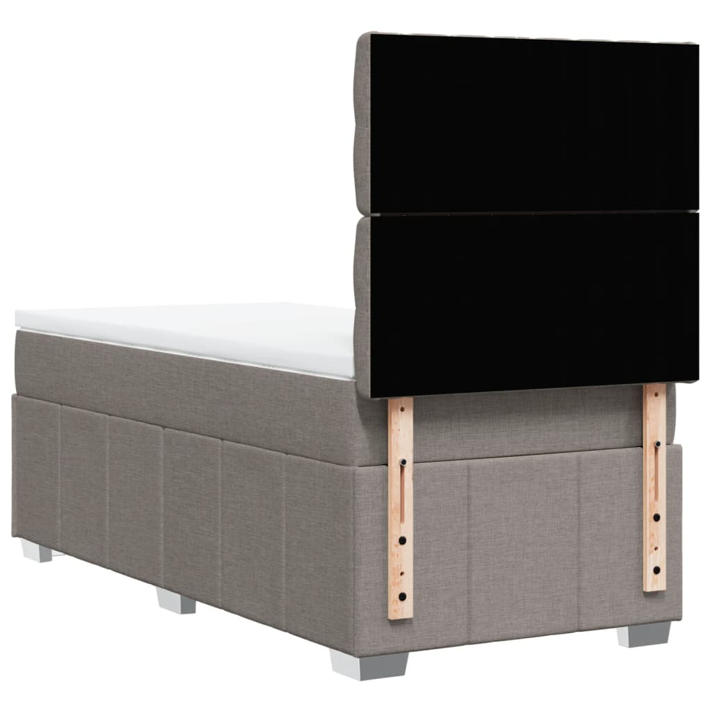 vidaXL Κρεβάτι Boxspring με Στρώμα Taupe 80x200 εκ. Υφασμάτινο