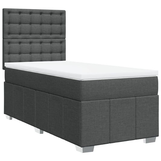 vidaXL Κρεβάτι Boxspring με Στρώμα Σκούρο Γκρι 80x200 εκ. Υφασμάτινο