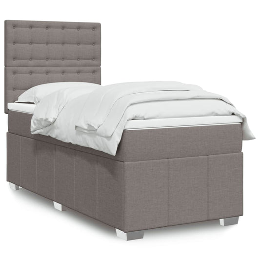 vidaXL Κρεβάτι Boxspring με Στρώμα Taupe 80x200 εκ. Υφασμάτινο
