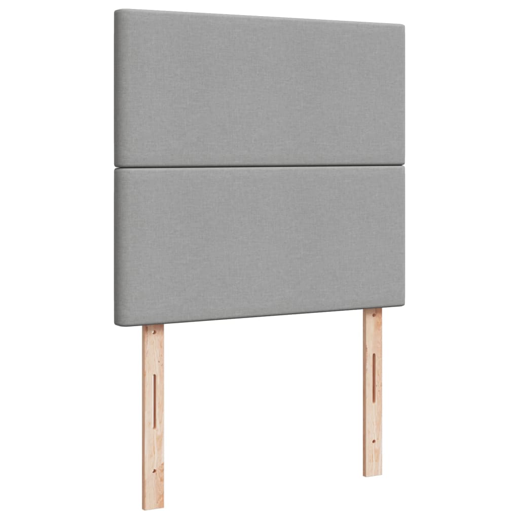 vidaXL Κρεβάτι Boxspring με Στρώμα Ανοιχτό Γκρι 90x190 εκ. Υφασμάτινο