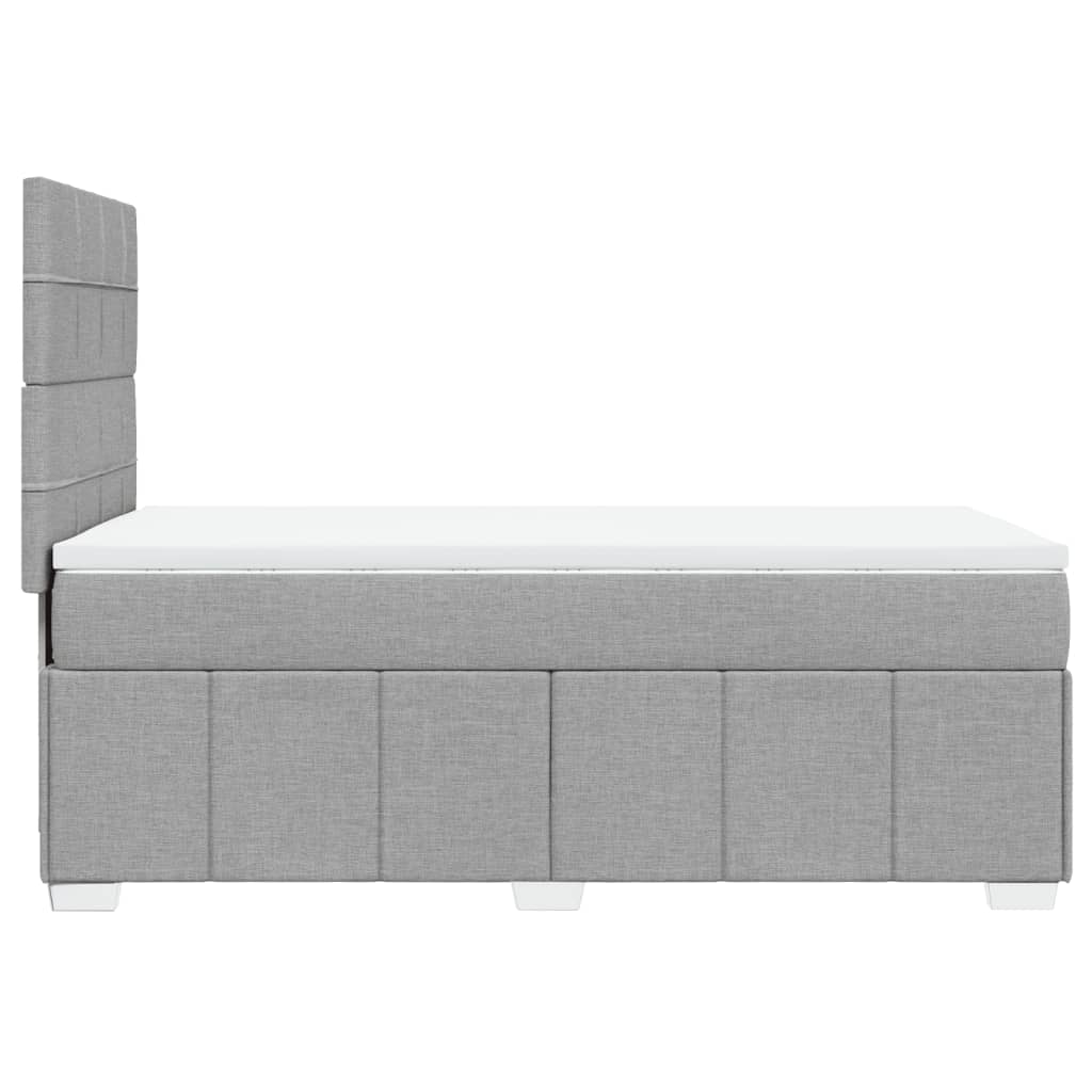 vidaXL Κρεβάτι Boxspring με Στρώμα Ανοιχτό Γκρι 90x190 εκ. Υφασμάτινο
