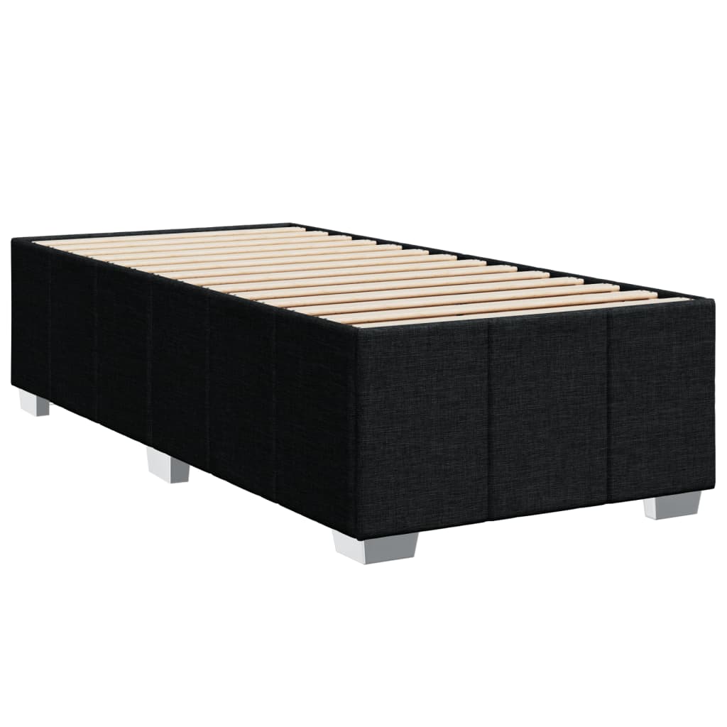 vidaXL Κρεβάτι Boxspring με Στρώμα Μαύρο 90x190 εκ.Υφασμάτινο