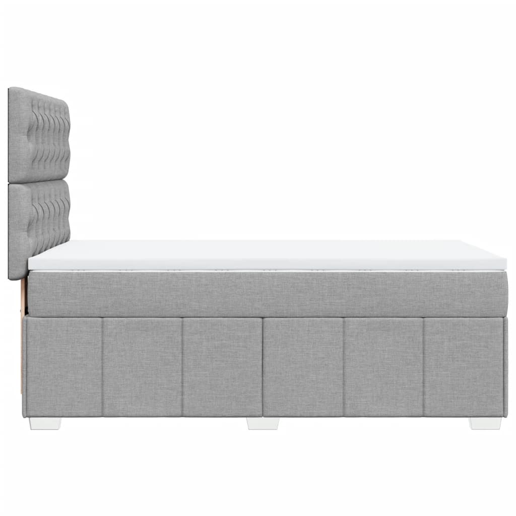 vidaXL Κρεβάτι Boxspring με Στρώμα Ανοιχτό Γκρι 90x190 εκ. Υφασμάτινο