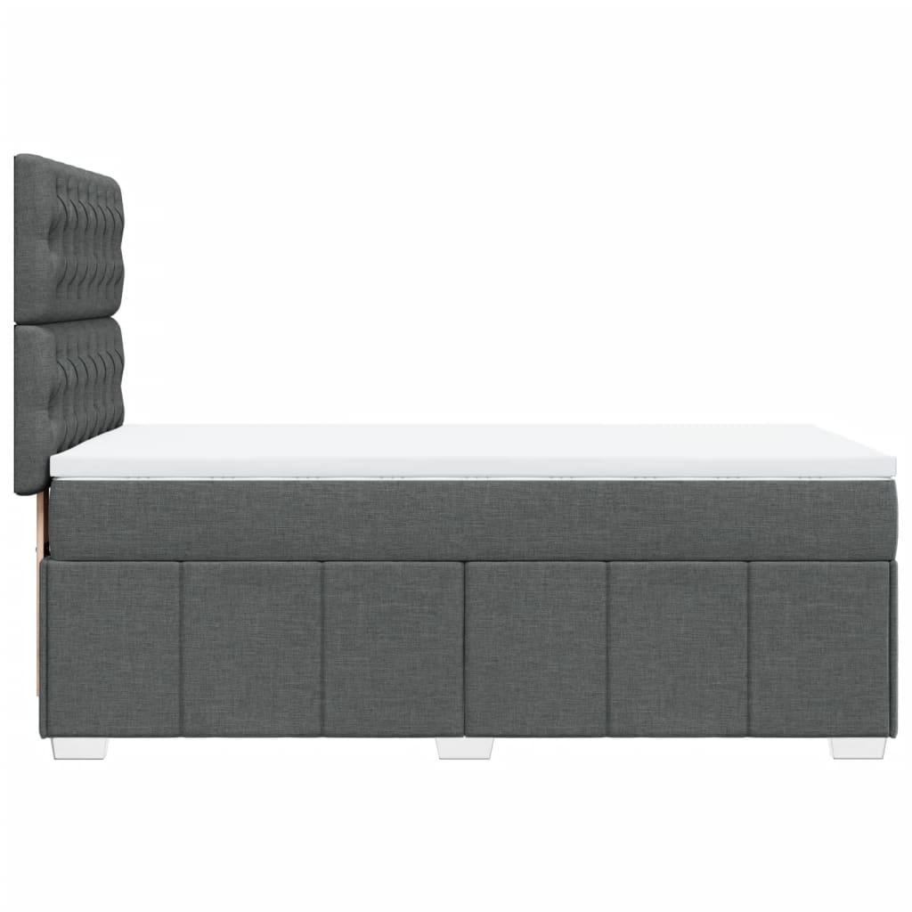vidaXL Κρεβάτι Boxspring με Στρώμα Σκούρο Γκρι 90x190 εκ. Υφασμάτινο