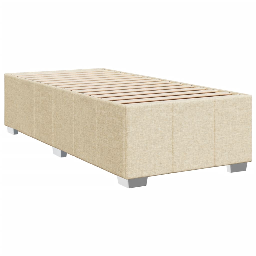 vidaXL Κρεβάτι Boxspring με Στρώμα Κρεμ 90x190 εκ.Υφασμάτινο