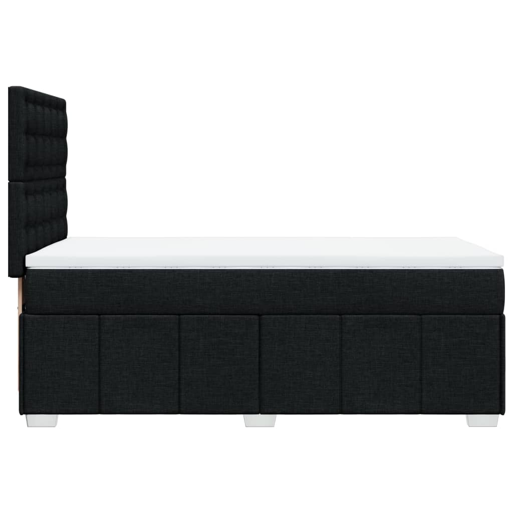 vidaXL Κρεβάτι Boxspring με Στρώμα Μαύρο 90x190 εκ.Υφασμάτινο