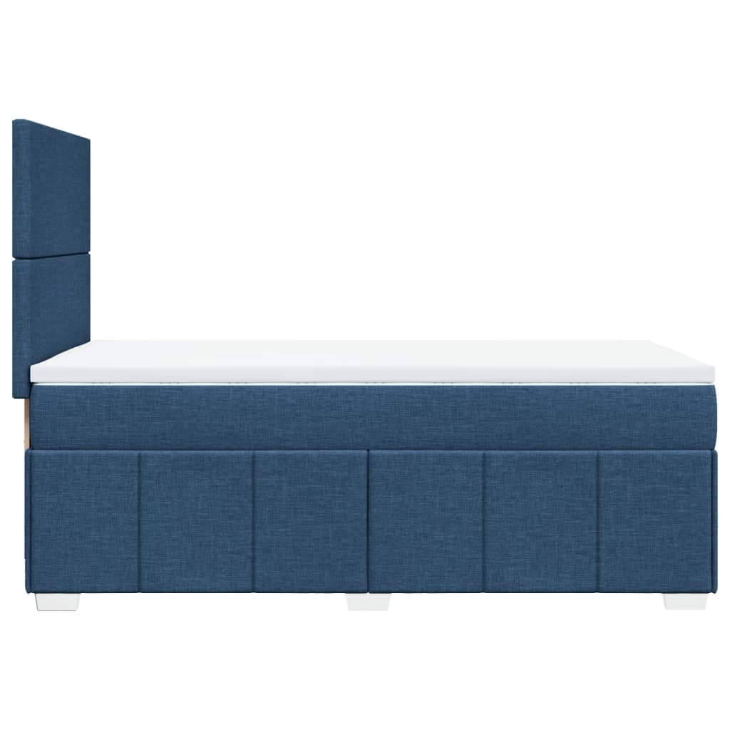 vidaXL Κρεβάτι Boxspring με Στρώμα Μπλε 90x200 εκ.Υφασμάτινο