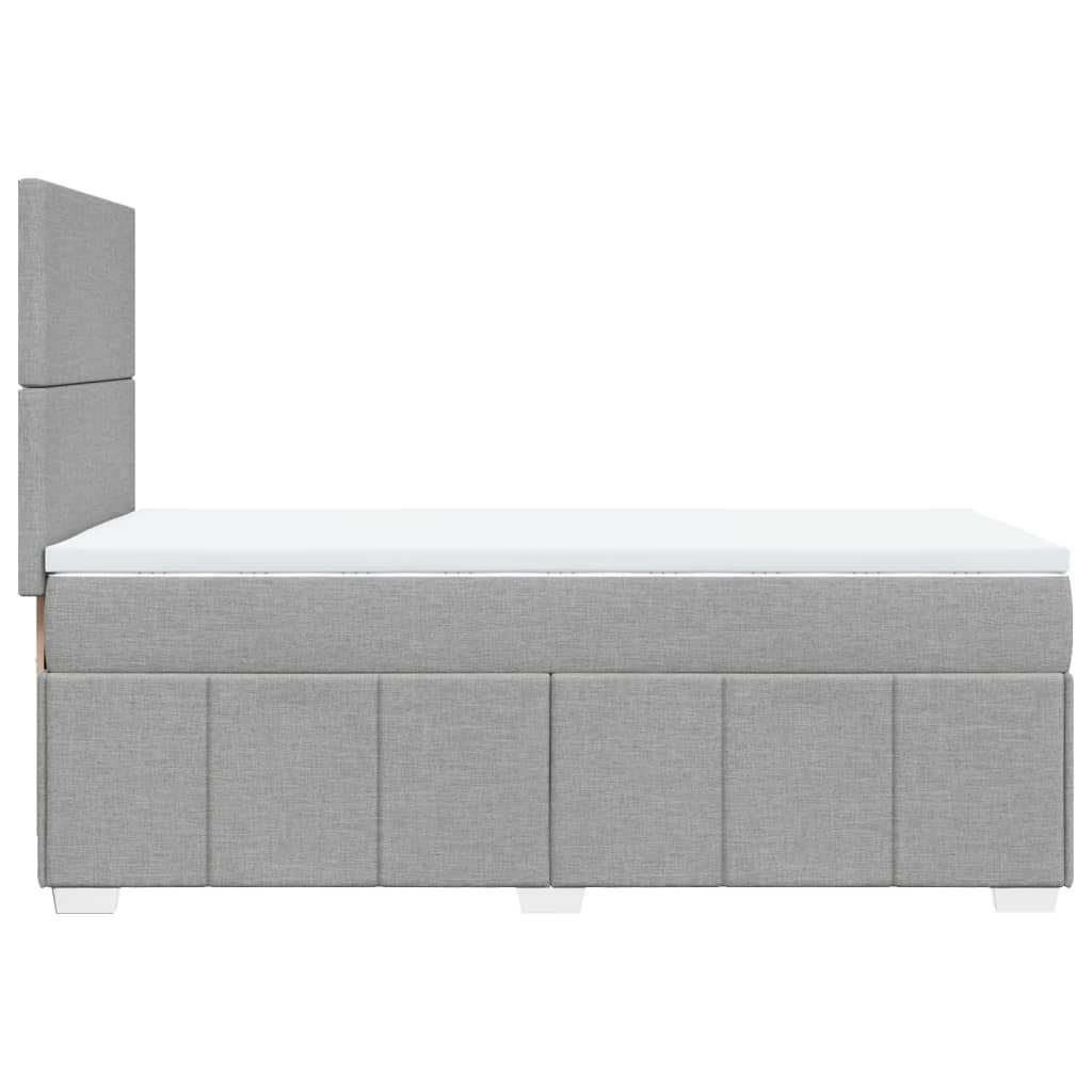 vidaXL Κρεβάτι Boxspring με Στρώμα Ανοιχτό Γκρι 100x200 εκ. Υφασμάτινο