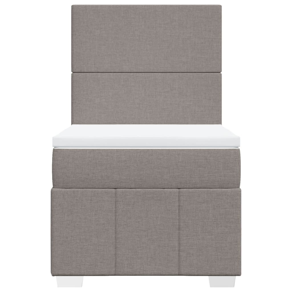 vidaXL Κρεβάτι Boxspring με Στρώμα Taupe 100 x 200 εκ. Υφασμάτινο