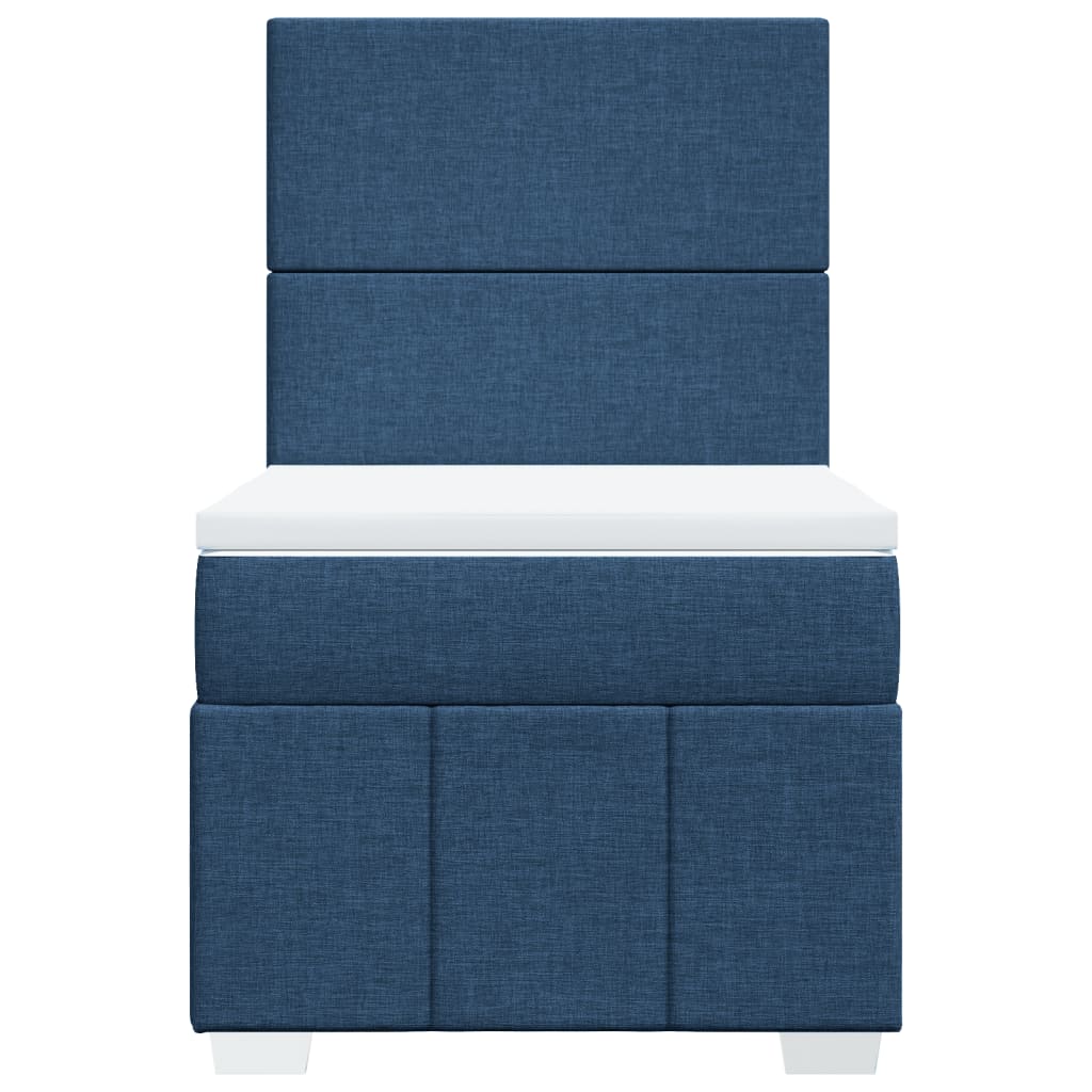 vidaXL Κρεβάτι Boxspring με Στρώμα Μπλε 100 x 200 εκ. Υφασμάτινο