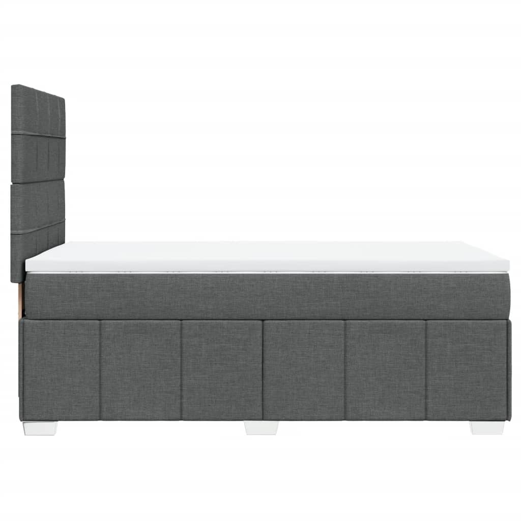 vidaXL Κρεβάτι Boxspring με Στρώμα Σκούρο Γκρι 100x200 εκ. Υφασμάτινο