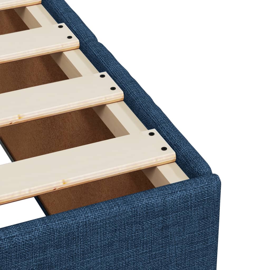 vidaXL Κρεβάτι Boxspring με Στρώμα Μπλε 100 x 200 εκ. Υφασμάτινο