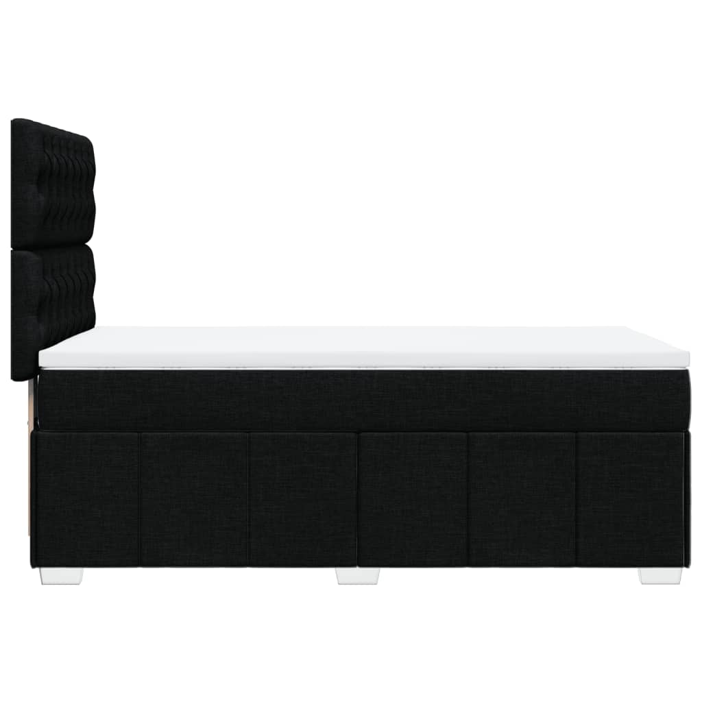 vidaXL Κρεβάτι Boxspring με Στρώμα Μαύρο 100 x 200 εκ. Υφασμάτινο