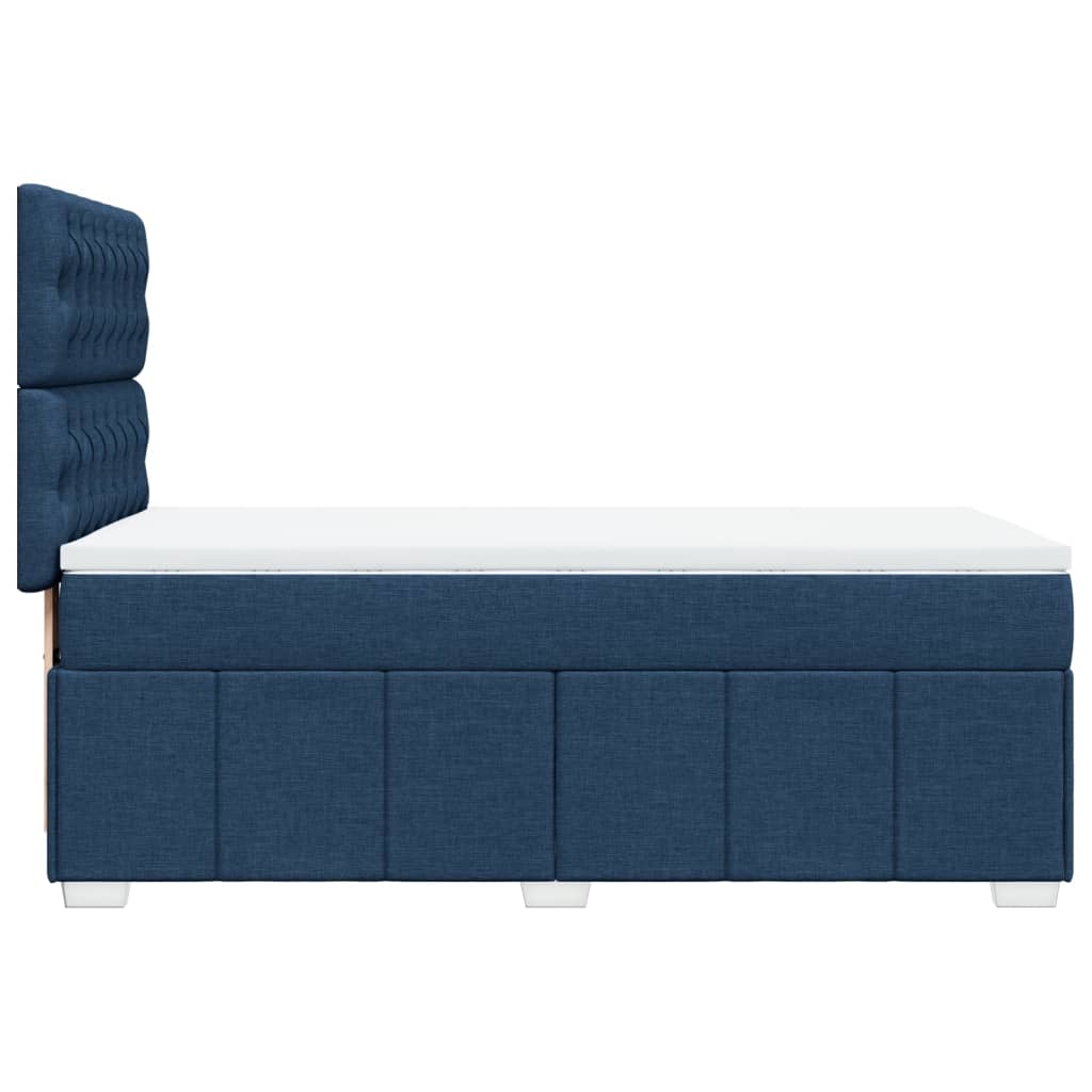 vidaXL Κρεβάτι Boxspring με Στρώμα Μπλε 100 x 200 εκ. Υφασμάτινο