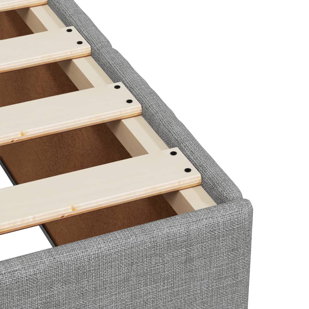 vidaXL Κρεβάτι Boxspring με Στρώμα Ανοιχτό Γκρι 120x190 εκ. Υφασμάτινο