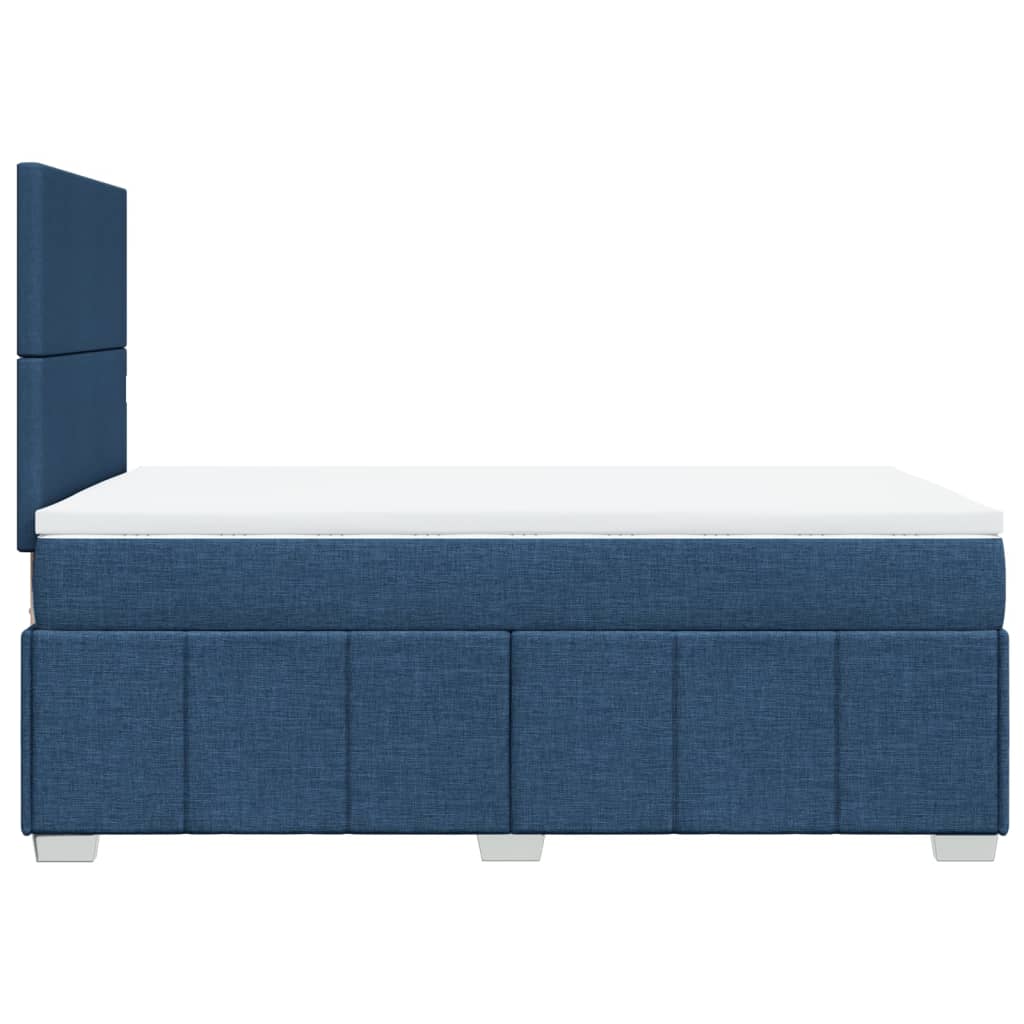 vidaXL Κρεβάτι Boxspring με Στρώμα Μπλε 120x190 εκ. Υφασμάτινο