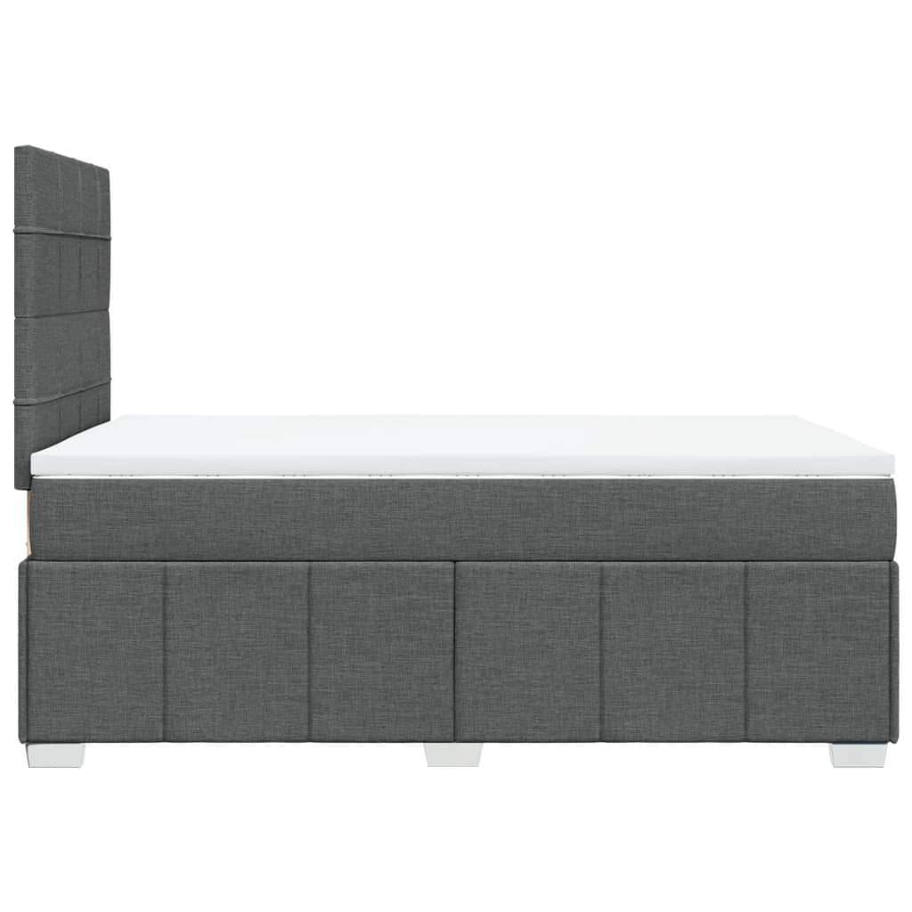 vidaXL Κρεβάτι Boxspring με Στρώμα Σκούρο Γκρι 120x190 εκ Υφασμάτινο
