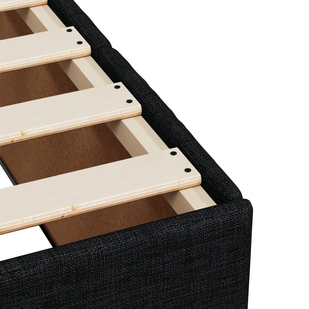vidaXL Κρεβάτι Boxspring με Στρώμα Μαύρο 120x190 εκ. Υφασμάτινο