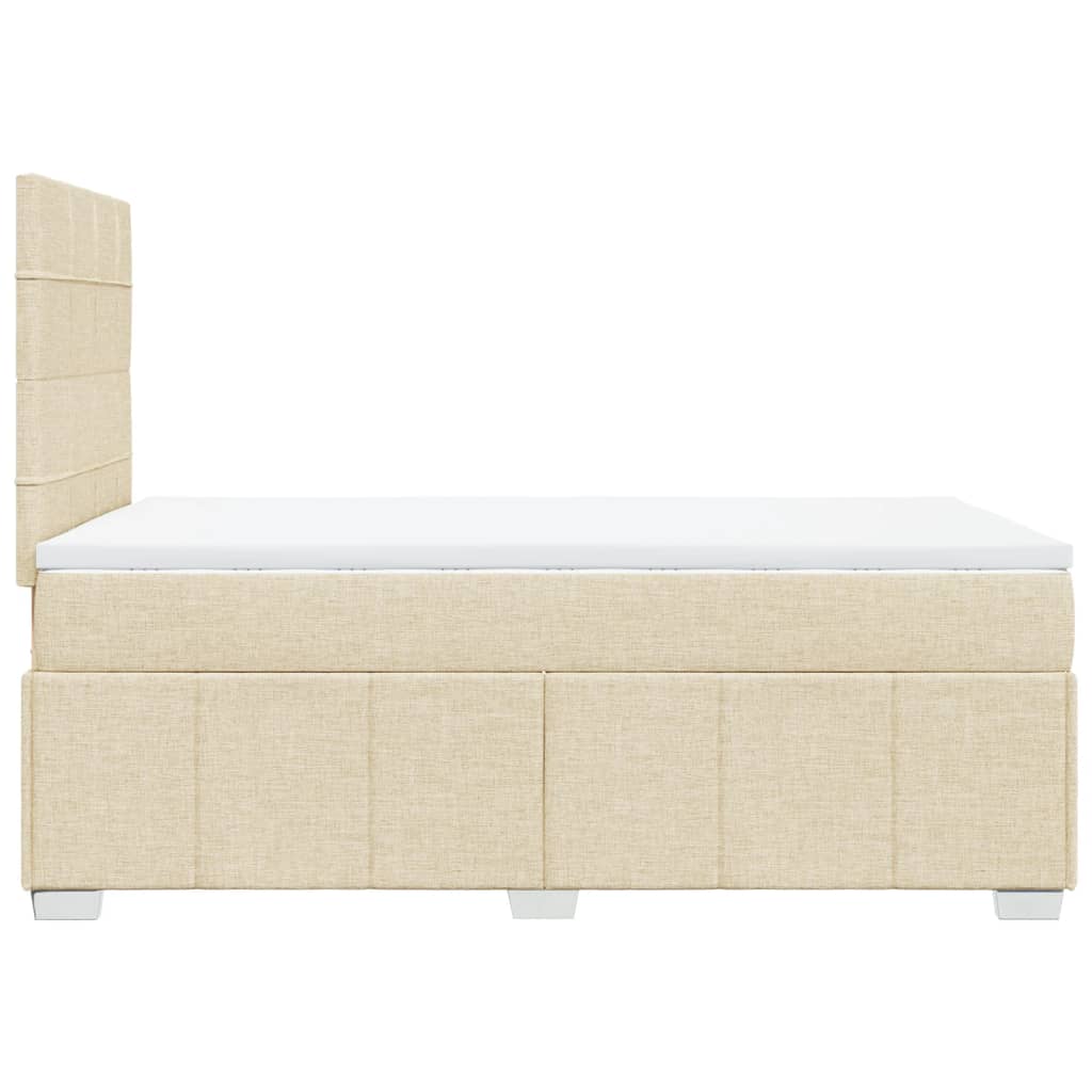 vidaXL Κρεβάτι Boxspring με Στρώμα Κρεμ 120x190 εκ. Υφασμάτινο