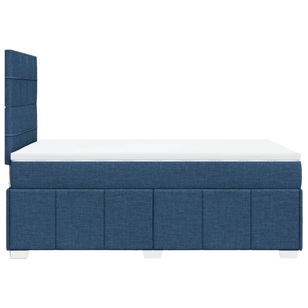 vidaXL Κρεβάτι Boxspring με Στρώμα Μπλε 120x190 εκ. Υφασμάτινο