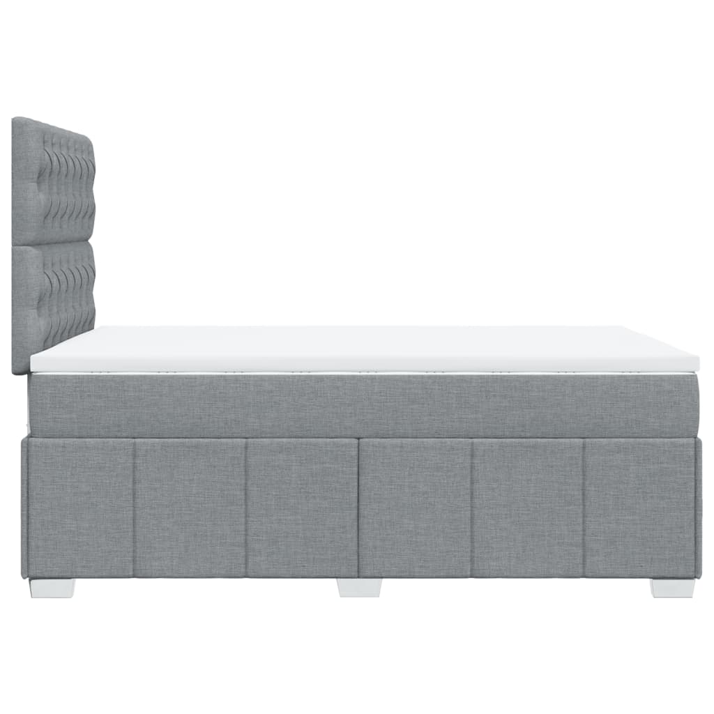 vidaXL Κρεβάτι Boxspring με Στρώμα Ανοιχτό Γκρι 120x190 εκ. Υφασμάτινο