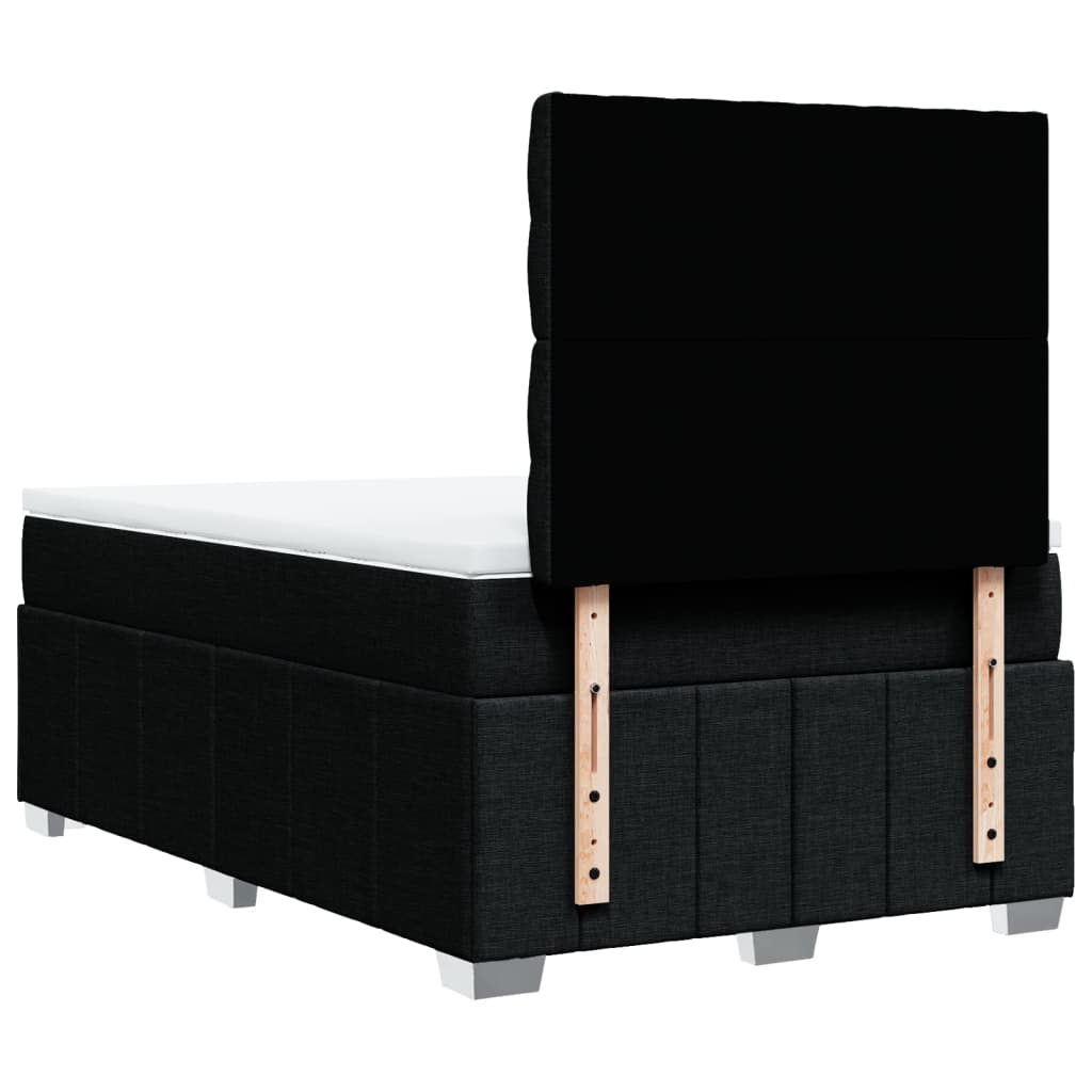 vidaXL Κρεβάτι Boxspring με Στρώμα Μαύρο 120x190 εκ. Υφασμάτινο