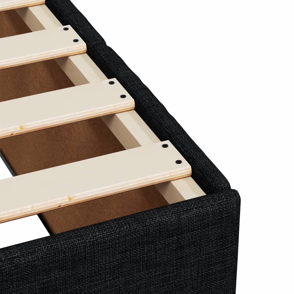 vidaXL Κρεβάτι Boxspring με Στρώμα Μαύρο 120x190 εκ. Υφασμάτινο