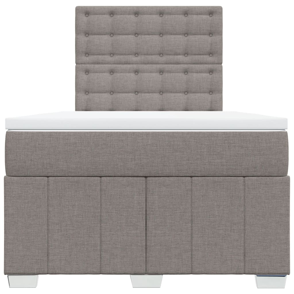 vidaXL Κρεβάτι Boxspring με Στρώμα Taupe 120x190 εκ. Υφασμάτινο