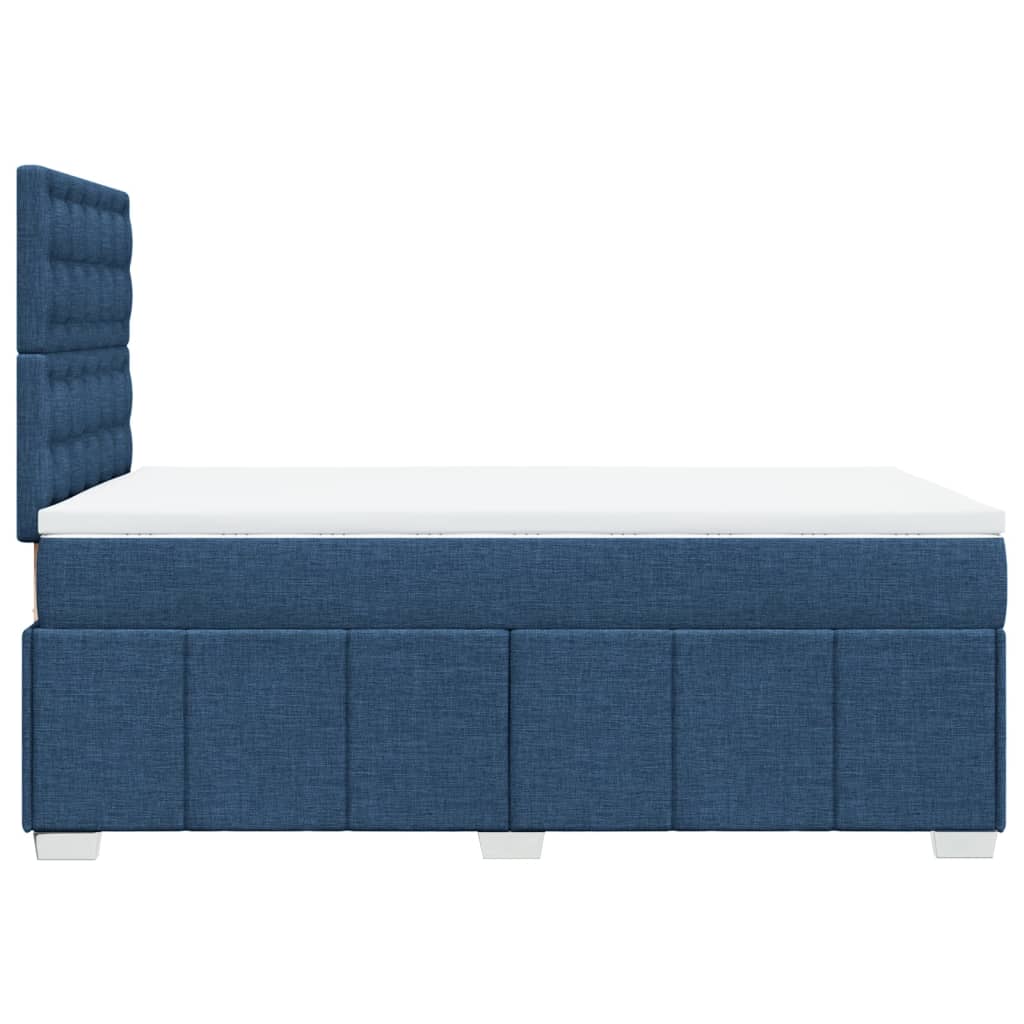 vidaXL Κρεβάτι Boxspring με Στρώμα Μπλε 120x190 εκ. Υφασμάτινο