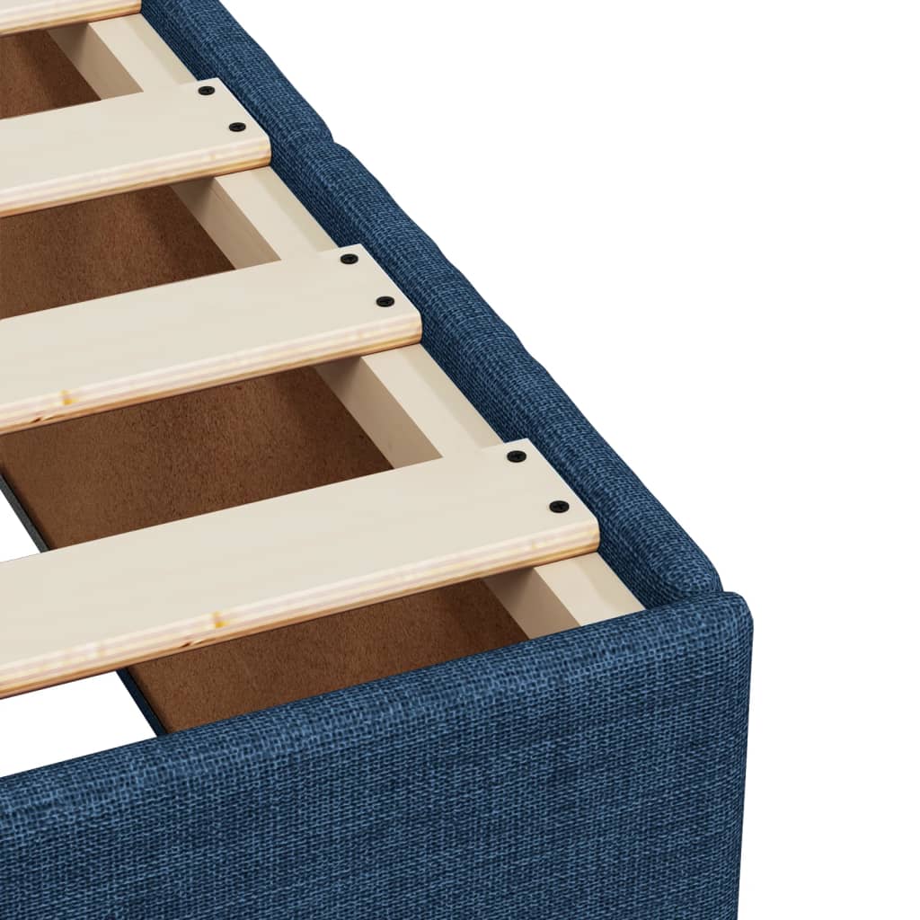 vidaXL Κρεβάτι Boxspring με Στρώμα Μπλε 120x190 εκ. Υφασμάτινο
