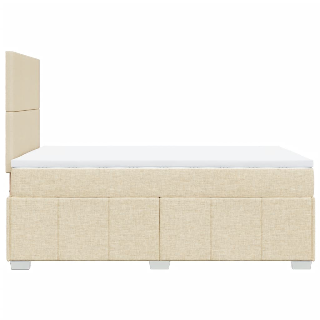 vidaXL Κρεβάτι Boxspring με Στρώμα Κρεμ 120x200 εκ. Υφασμάτινο