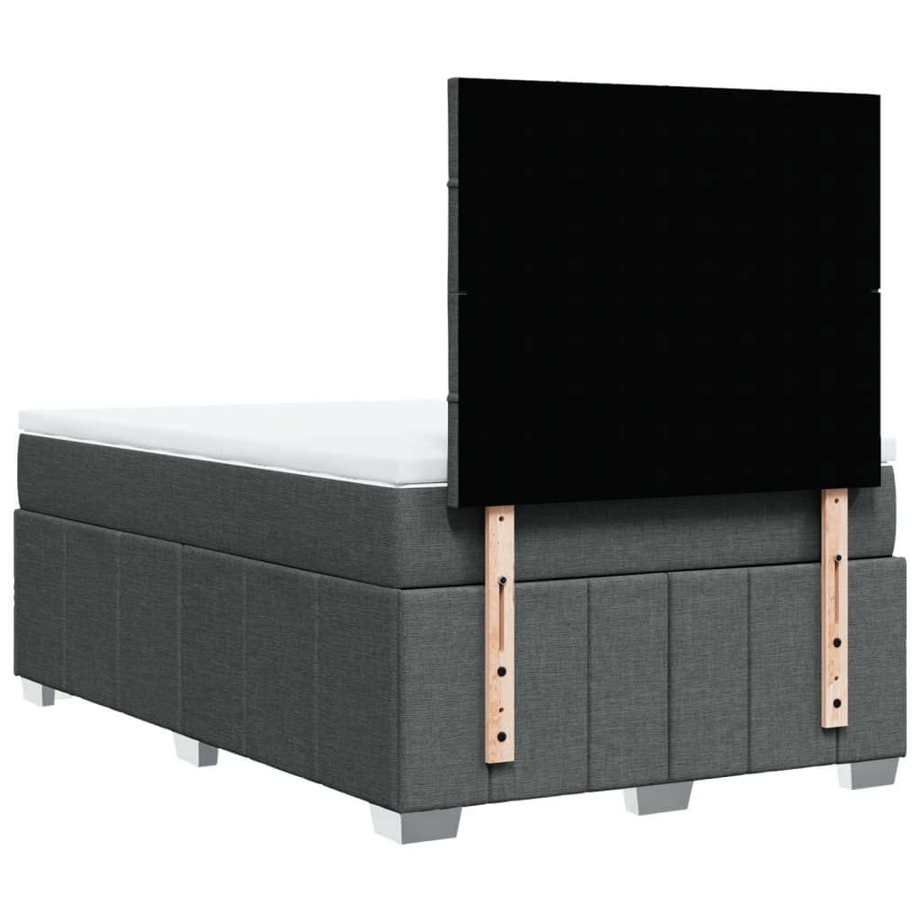vidaXL Κρεβάτι Boxspring με Στρώμα Σκούρο Γκρι 120x200 εκ. Υφασμάτινο