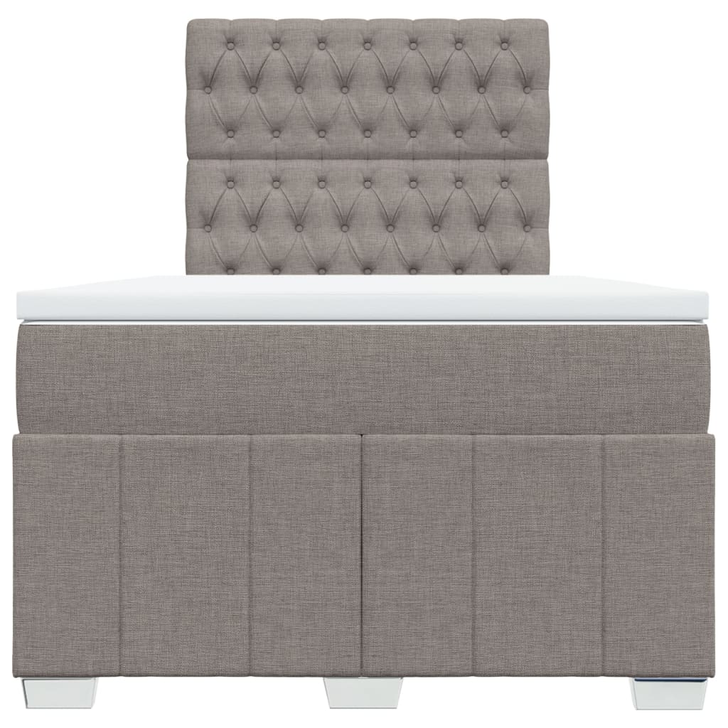 vidaXL Κρεβάτι Boxspring με Στρώμα Taupe 120x200 εκ. Υφασμάτινο