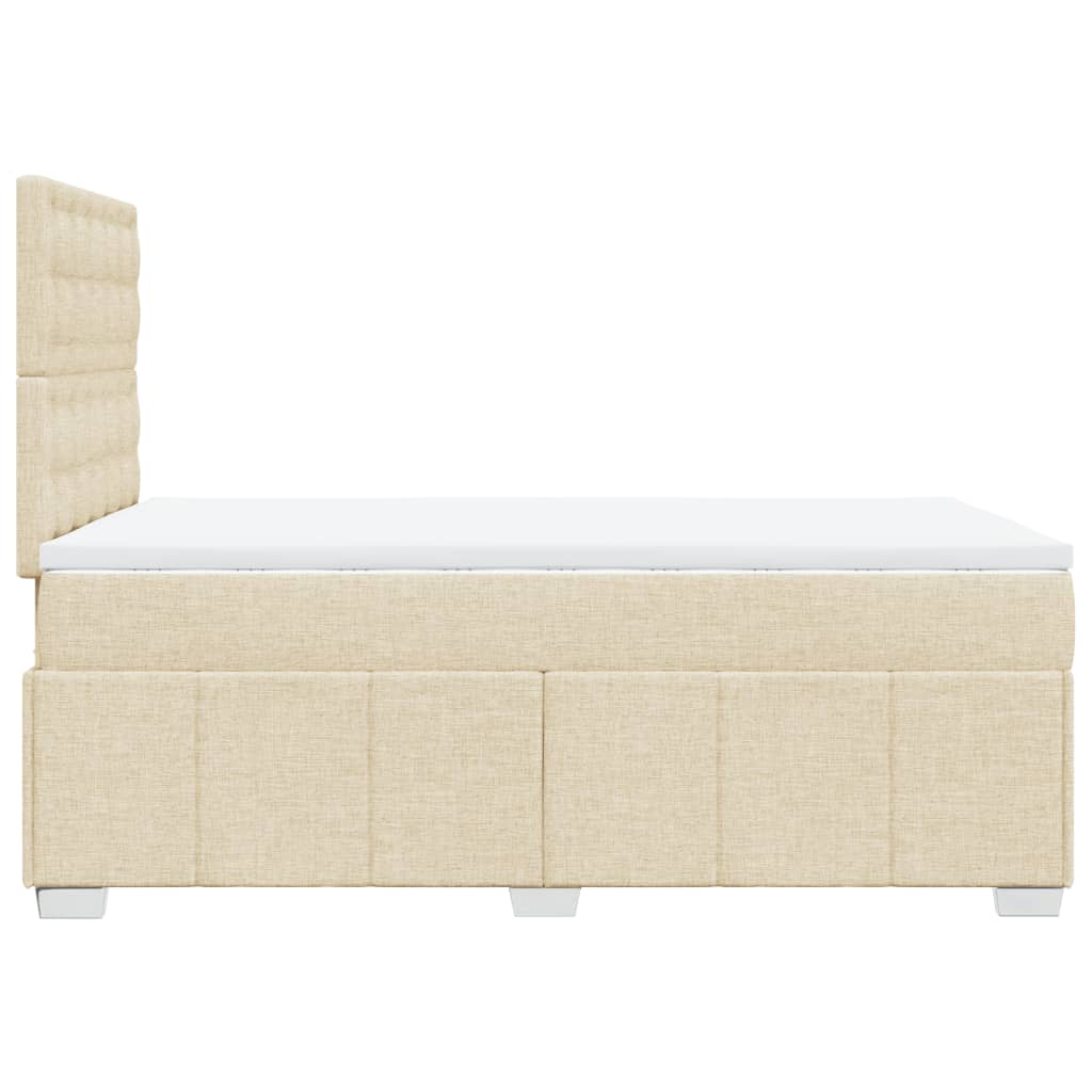 vidaXL Κρεβάτι Boxspring με Στρώμα Κρεμ 120x200 εκ. Υφασμάτινο