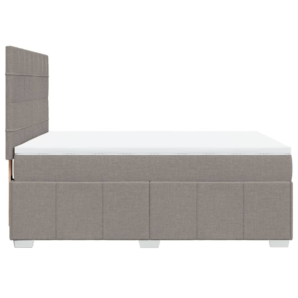 vidaXL Κρεβάτι Boxspring με Στρώμα Taupe 140x190 εκ. Υφασμάτινο