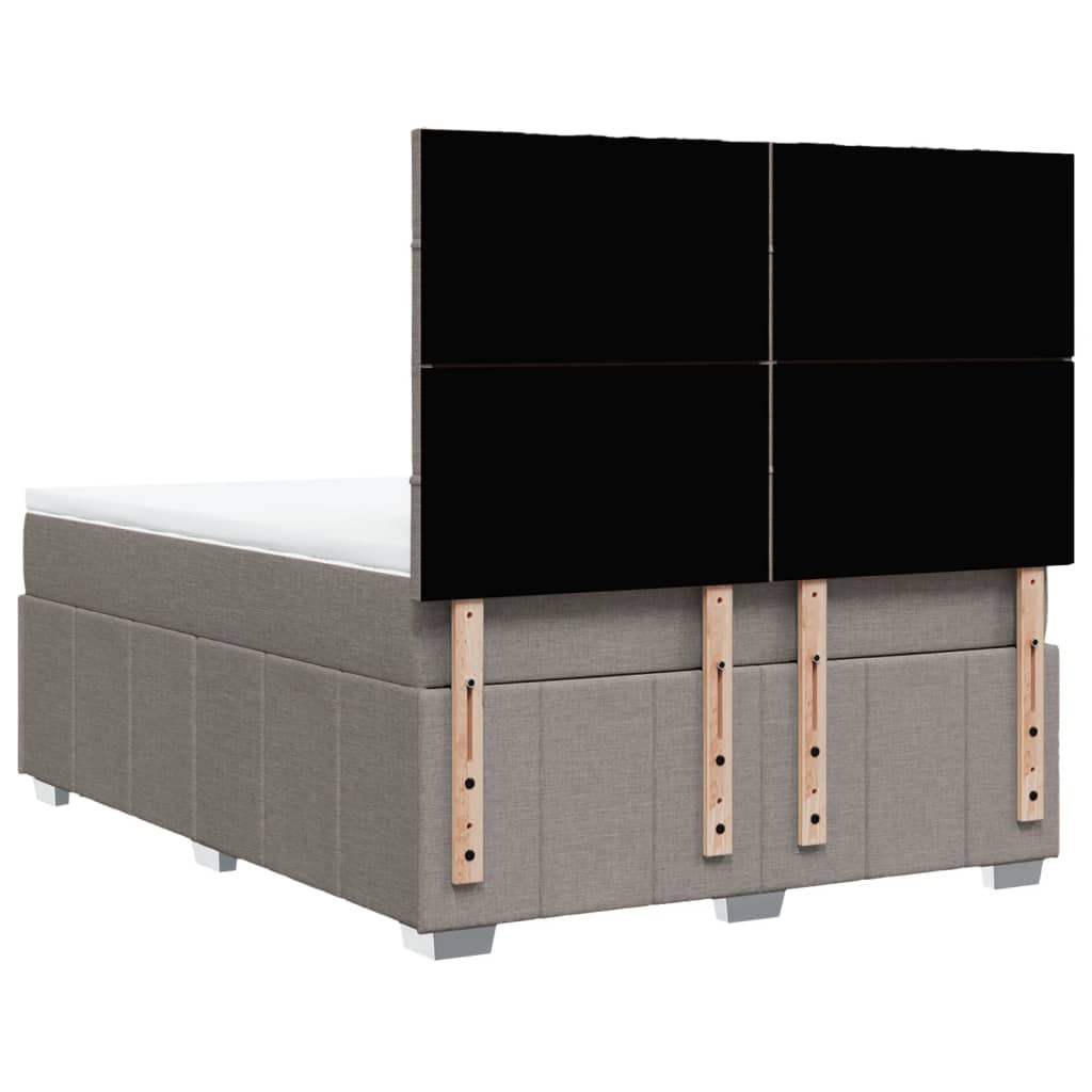vidaXL Κρεβάτι Boxspring με Στρώμα Taupe 140x190 εκ. Υφασμάτινο