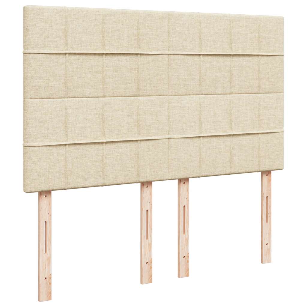 vidaXL Κρεβάτι Boxspring με Στρώμα Κρεμ 140x190 εκ. Υφασμάτινο