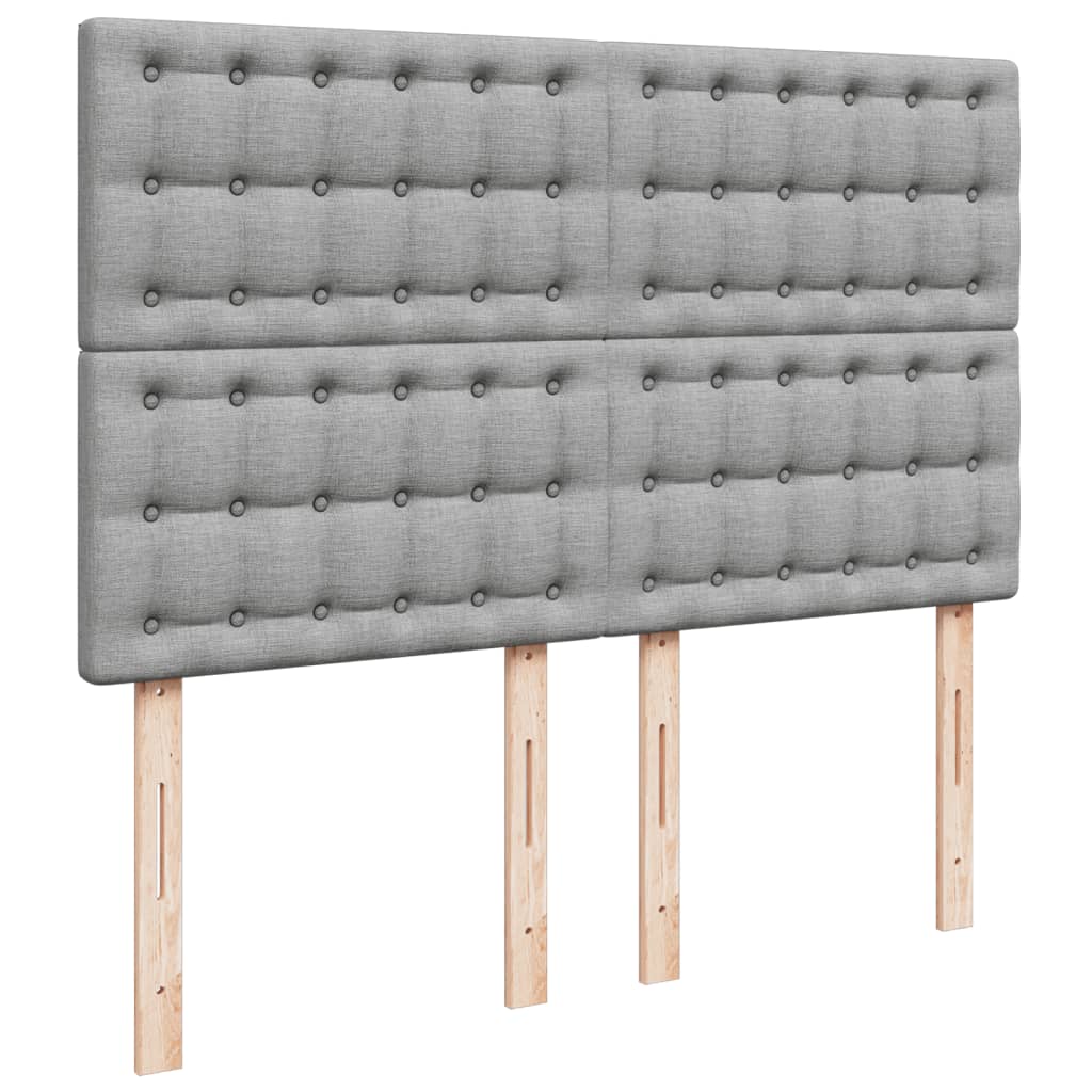 vidaXL Κρεβάτι Boxspring με Στρώμα Ανοιχτό Γκρι 140x190 εκ. Υφασμάτινο