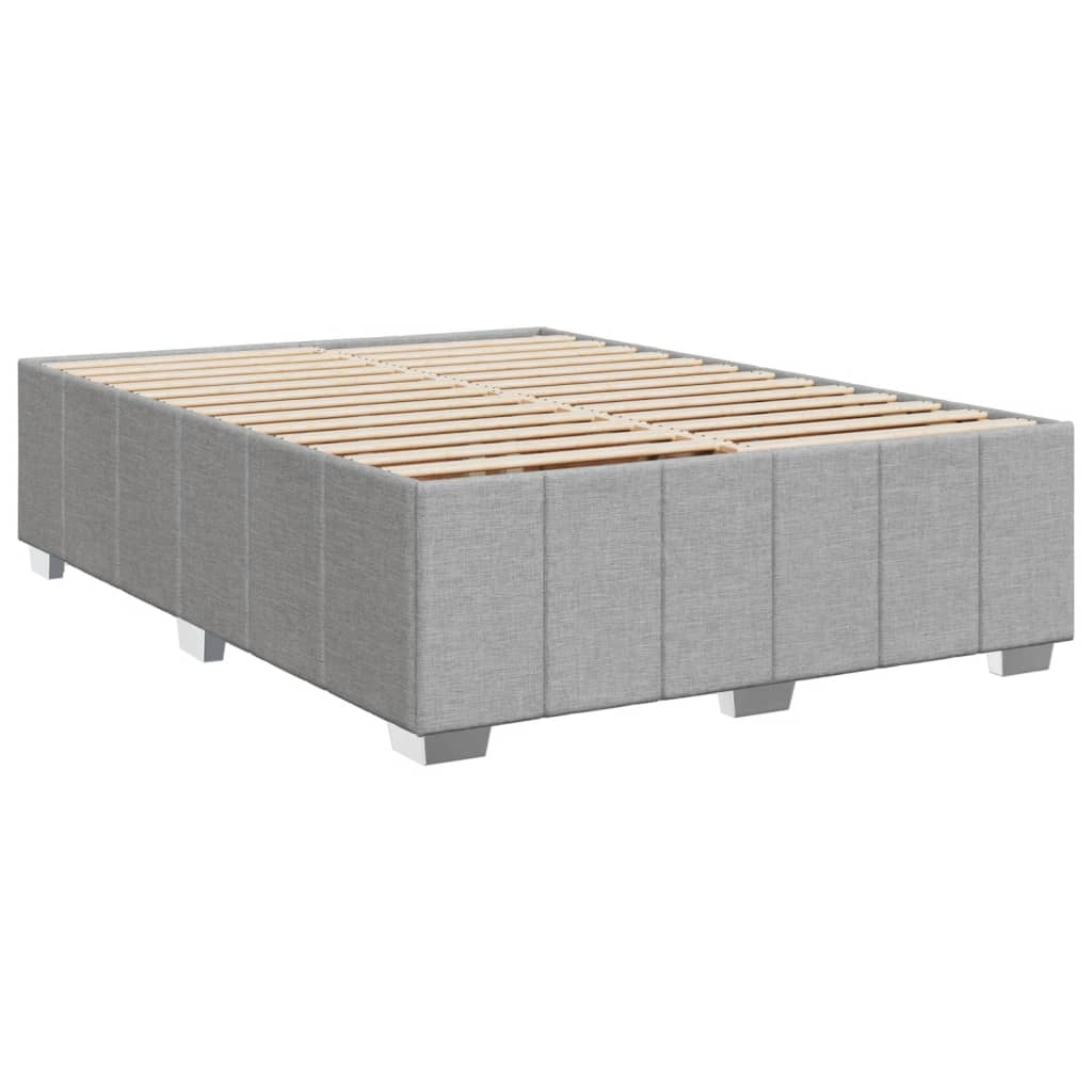 vidaXL Κρεβάτι Boxspring με Στρώμα Ανοιχτό Γκρι 140x200 εκ. Υφασμάτινο