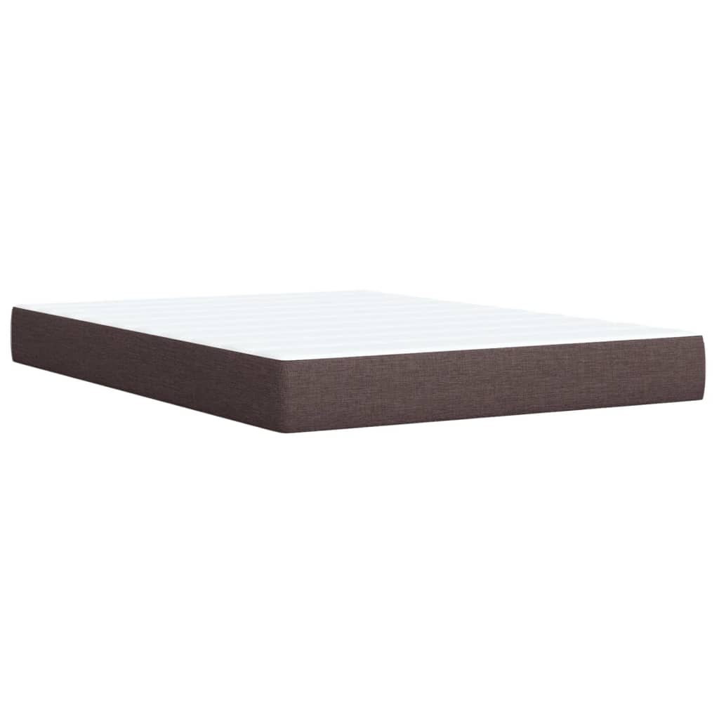vidaXL Κρεβάτι Boxspring με Στρώμα Σκούρο Καφέ 140x200 εκ Υφασμάτινο