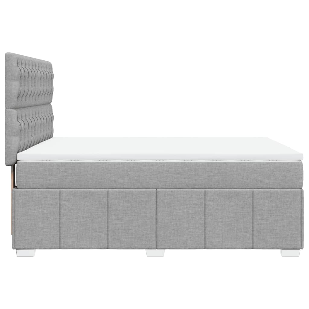 vidaXL Κρεβάτι Boxspring με Στρώμα Ανοιχτό Γκρι 140x200 εκ. Υφασμάτινο