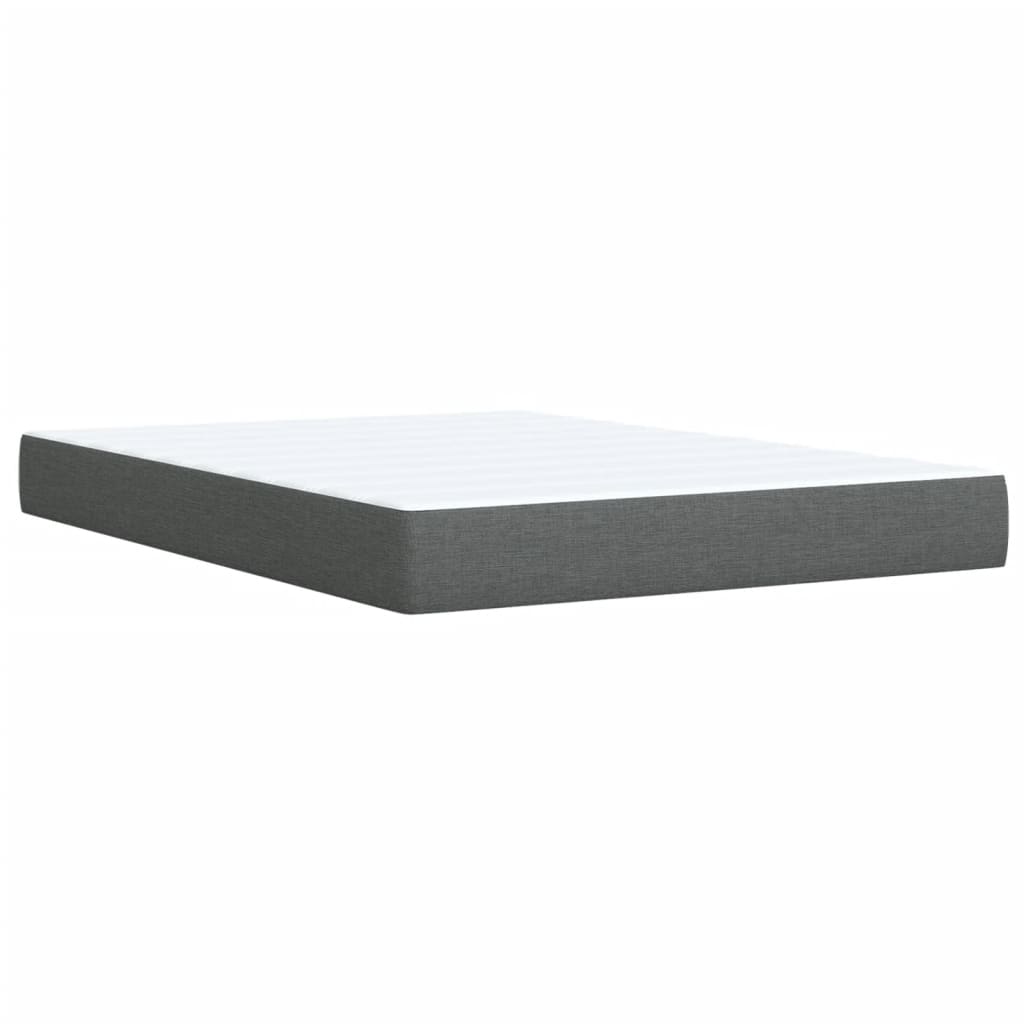 vidaXL Κρεβάτι Boxspring με Στρώμα Σκούρο Γκρι 140x200 εκ Υφασμάτινο