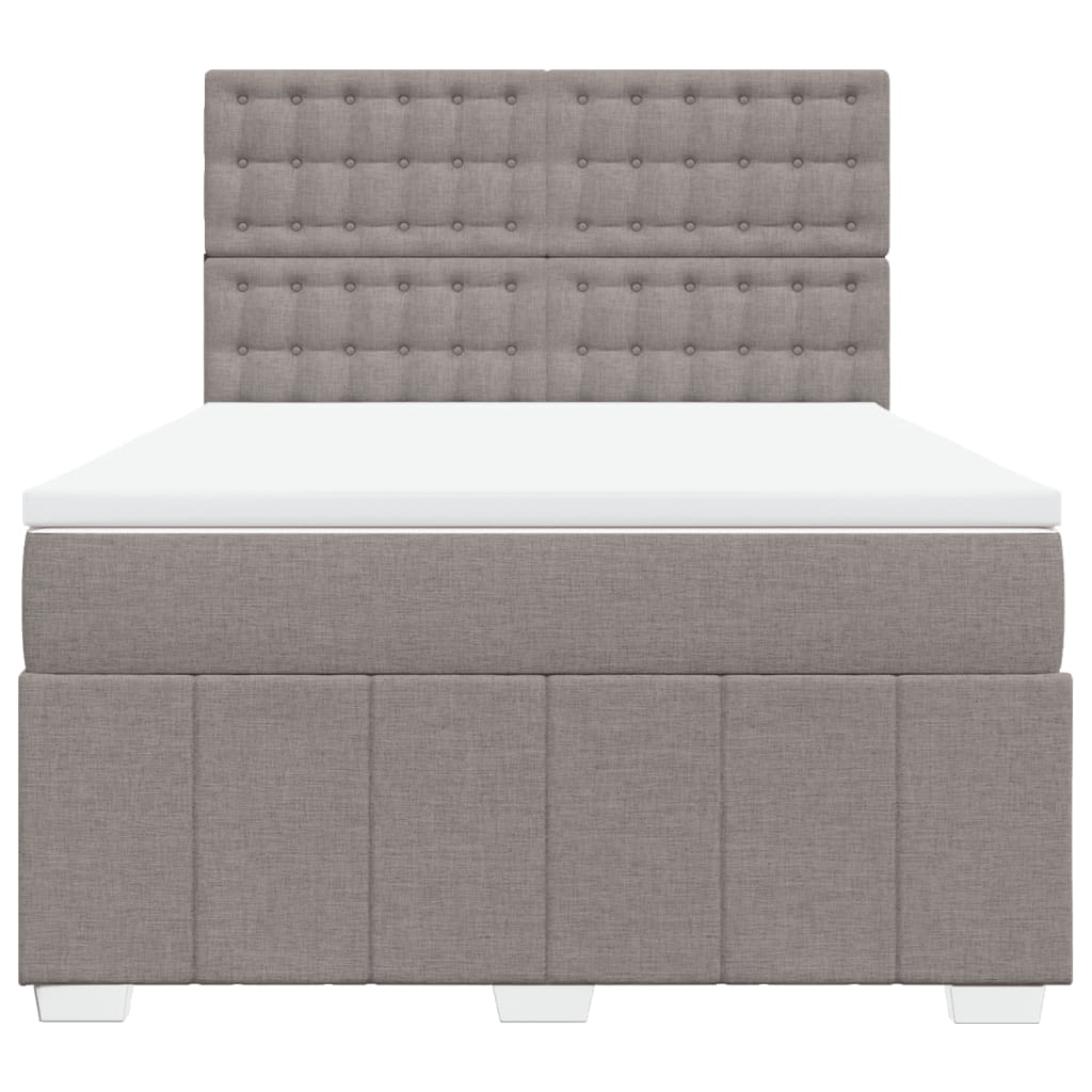 vidaXL Κρεβάτι Boxspring με Στρώμα Taupe 140x200 εκ. Υφασμάτινο