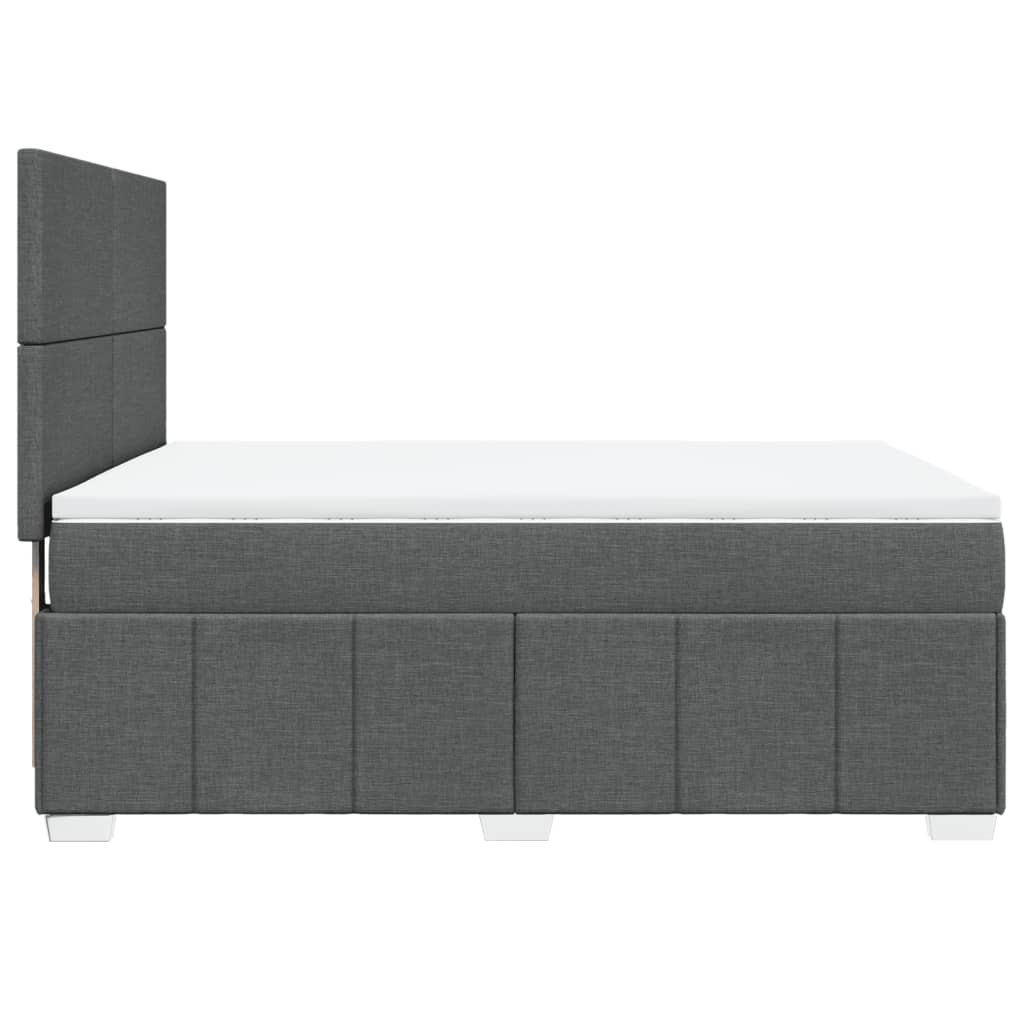 vidaXL Κρεβάτι Boxspring με Στρώμα Σκούρο Γκρι 160x200 εκ Υφασμάτινο